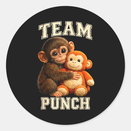 Baby aap plet team plet  ronde sticker (Voorkant)