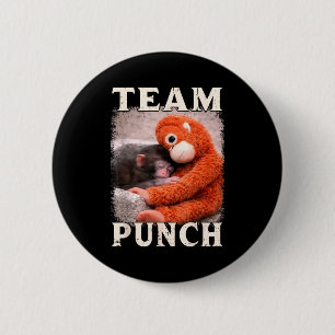 Baby aap punch meme team punch trend meme ronde button 5,7 cm