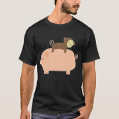 Baby aap Riding achteruit op een varken T-shirt (Voorkant)