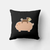 Baby aap Riding op een varken Kussen (Achterkant)