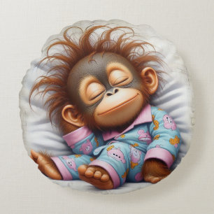Baby aap rond kussen