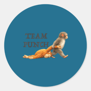 Baby aap team pakt grappige aap meme Baby monnik Ronde Sticker