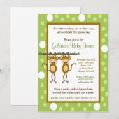 Baby aap TWINS 5x7 Baby Shower-uitnodigingen Kaart (Voorkant / Achterkant)