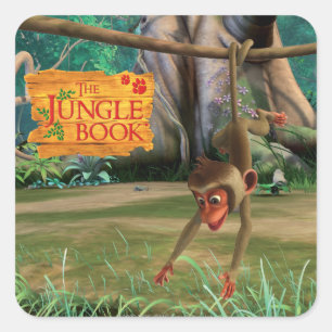 Baby aap vierkante sticker