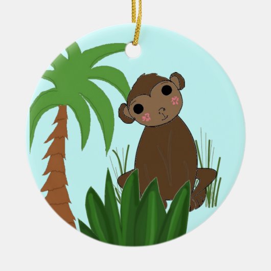 Baby aapje keramisch ornament (Voorkant)