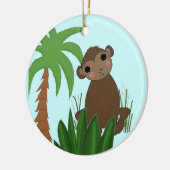 Baby aapje keramisch ornament (Links)