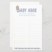 Baby ABC Adventure Baby shower Game (Voorkant / Achterkant)