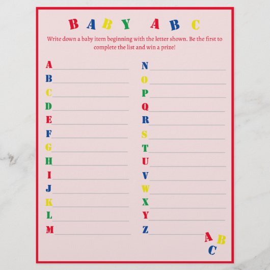 Baby ABC Game Flyer (Voorkant)