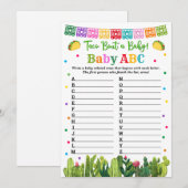 Baby ABC Game Taco Baby shower Advieskaart (Voorkant / Achterkant)