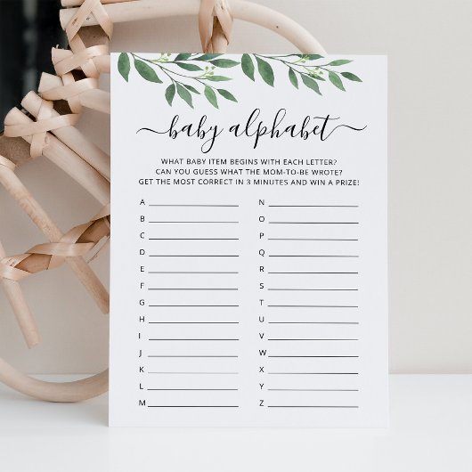 Baby ABC spel Baby shower Alphabet spel Kaart