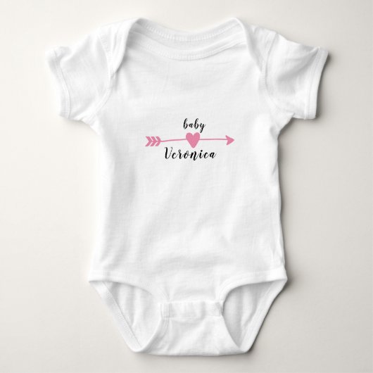 Baby Achternaam Leuk Modern Stijlvol Romper (Voorkant)