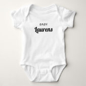 Baby Achternaam Schattige Moderne Stijlvolle Scrip Romper (Voorkant)