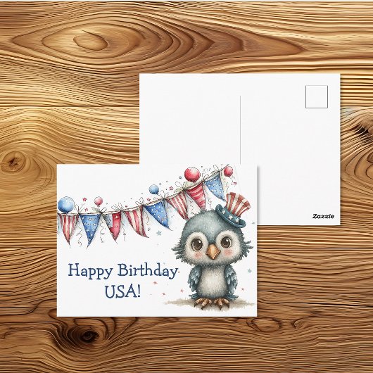 Baby Adelaar Oom Sam Patriottische Kunst Briefkaart