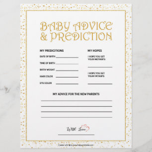 Baby advies en voorspelling [Golden Sparkles] Briefhoofd