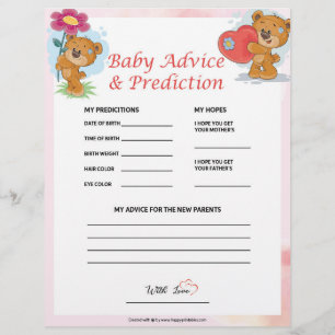 Baby advies en voorspelling [Teddy Bears] Briefhoofd