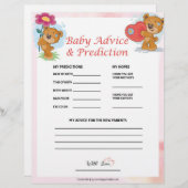 Baby advies en voorspelling [Teddy Bears] Briefhoofd (Voorkant / Achterkant)