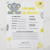 Baby advies en voorspellingen [Baby olifant [geel] Briefhoofd (Voorkant)