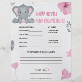Baby advies en voorspellingen [Baby olifant [Roze] Briefhoofd