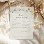 Baby Advies en Voorspellingen Baby shower Wildflow Kaart