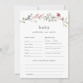 Baby Advies en Voorspellingen Baby shower Wildflow Kaart (Voorkant)