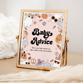 Baby Advies Groovy Halloween Ghost Baby shower Poster