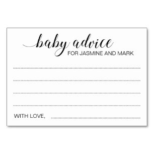 Baby advies voor nieuwe ouders Baby shower gastenb Kaart