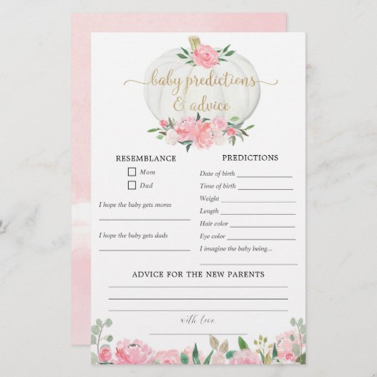 Baby adviseur herfst pompoenen meisje (Voorkant / Achterkant)