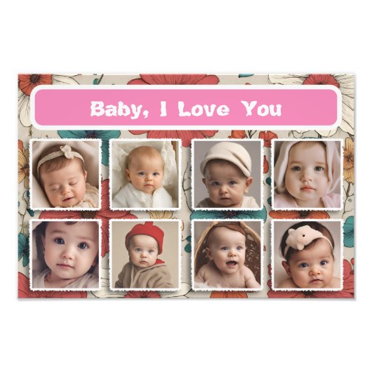Baby Afbeelding Lijst, Fotocollage Keepsake Foto Afdruk (Voorkant)