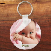 Baby Afbeelding voor moeder, zeer belangrijke Ring Sleutelhanger (Voorkant)