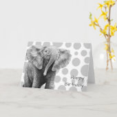Baby African Elephant Birthday Kaart (Gele Bloem)