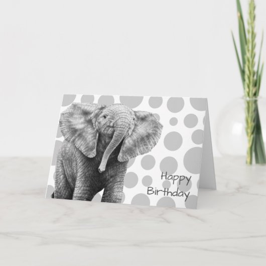 Baby African Elephant Birthday Kaart (Voorkant)