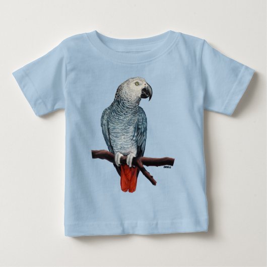 Baby African Grey Parrot Shirt Parrot Art T-shirt (Voorkant)