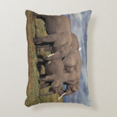 Baby Afrikaanse Olifant met familie Accent Kussen (Voorkant(Verticaal))