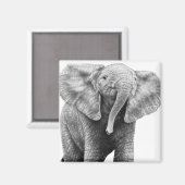 Baby Afrikaanse olifantenmagneet Magneet (Voorkant / Achterkant)