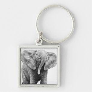 Baby-Afrikaanse olifantenSleutelhanger Sleutelhanger
