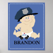 Baby AGENT POLITIE Nursery Kamer Kunstprint Cadeau Poster (Voorkant)