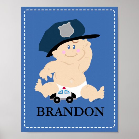 Baby AGENT POLITIE Nursery Kamer Kunstprint Cadeau Poster (Voorkant)