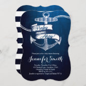 Baby Ahoy Baby shower Invitation Kaart (Voorkant / Achterkant)