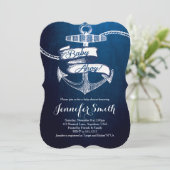 Baby Ahoy Baby shower Invitation Kaart (Staand voorkant)