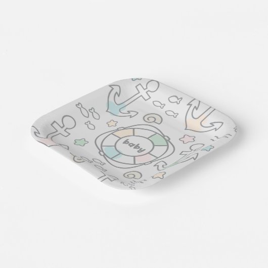 Baby Ahoy Papier Bord (Gebogen)