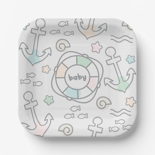 Baby Ahoy Papier Bord (Voorkant)