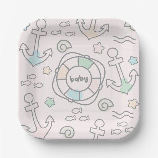 Baby Ahoy Papier Bord (Voorkant)