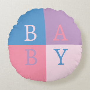 Baby alfabet vierkanten rond kussen