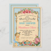 Baby Alice in Wonderland Tea Party Uitnodigen Kaart (Voorkant / Achterkant)