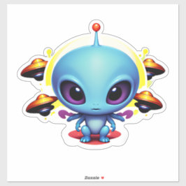 Baby Alien en UFO's Sticker