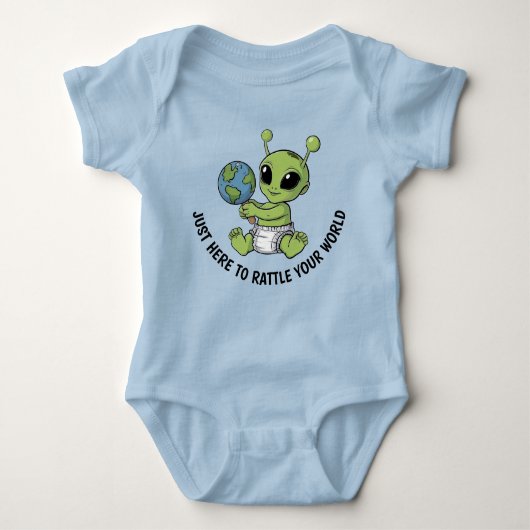 Baby Alien Holding Rattle Bodysuit (Voorkant)