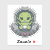 Baby Alien in UFO Sticker (Vel)