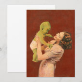 Baby Alien Invite Kaart (Voorkant / Achterkant)