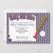 BABY All Star Baseball Champ Baby shower nodigt u  Kaart (Voorkant)