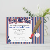 BABY All Star Baseball Champ Baby shower nodigt u  Kaart (Staand voorkant)